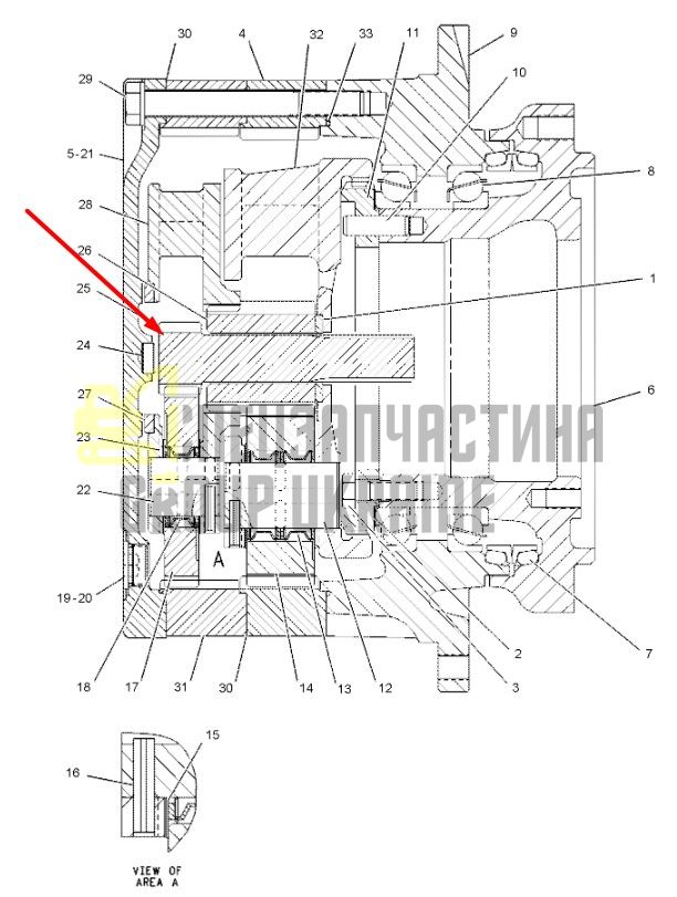 5260043 Вал редуктора ходу Cat