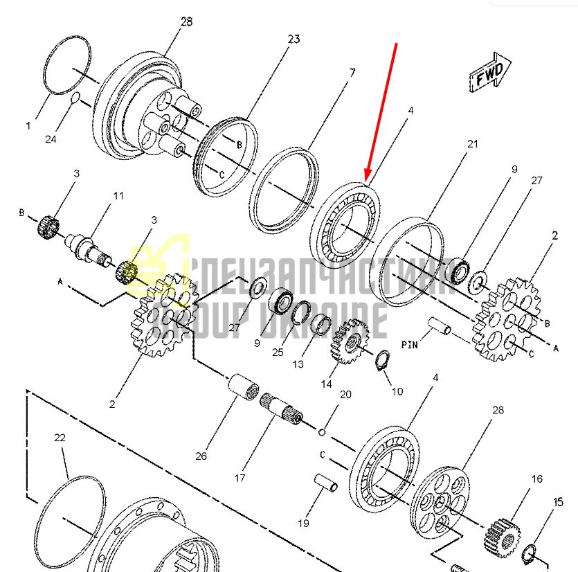 Підшипник головної передачі 7I-2372 для Caterpillar 307B