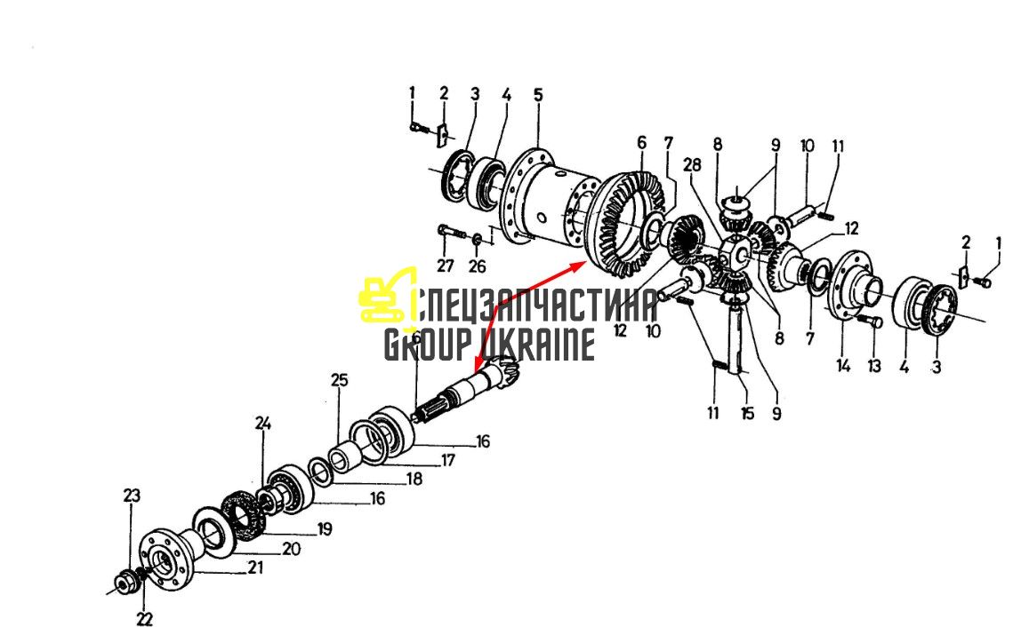 7R5877 Головна пара (планетарка+хвостовик) Caterpillar ТН62