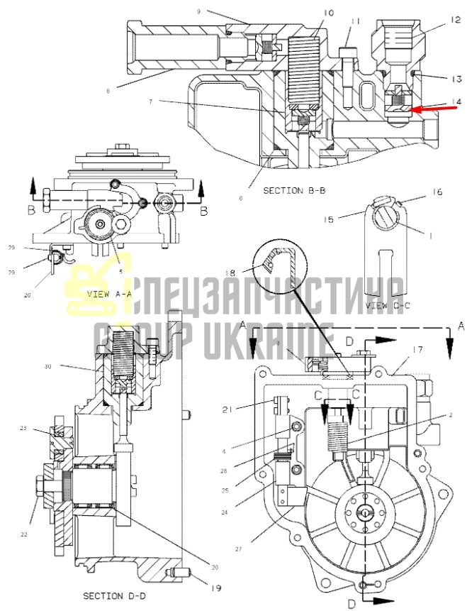 Caterpillar 7W7383 Клапан регулятора насоса 320B, 325B