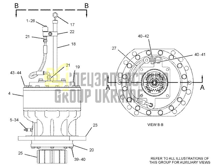 7Y-1238 Перша планетарна передача поворотного редуктора CAT 345D/349D