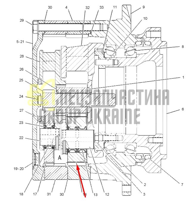 7Y-1431 Планетарна шестерня Caterpillar 320