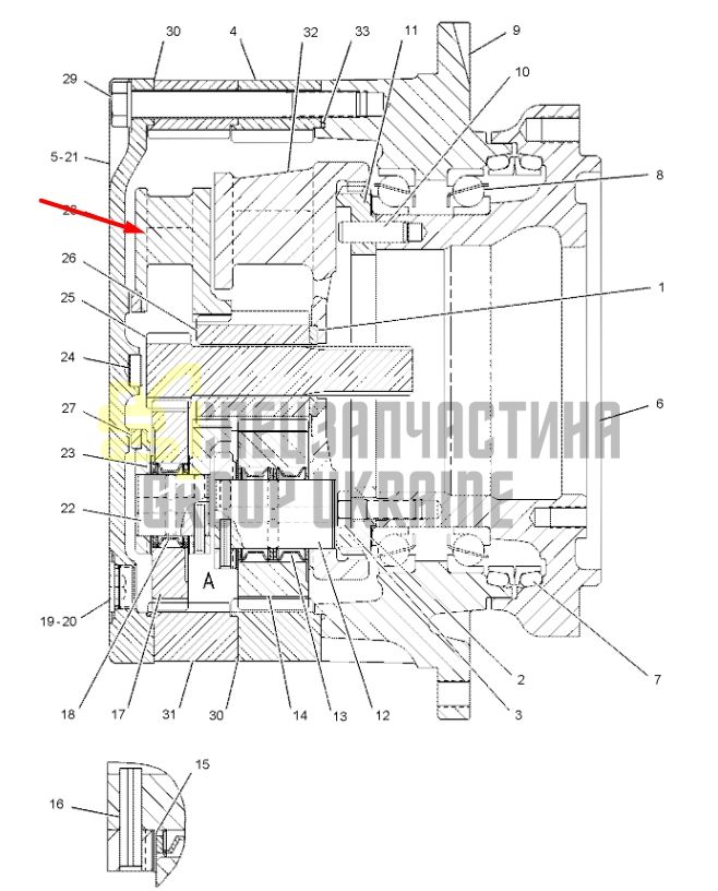 7Y-1432 Водило (перша планетарна передача) Caterpillar CAT 315C 318B