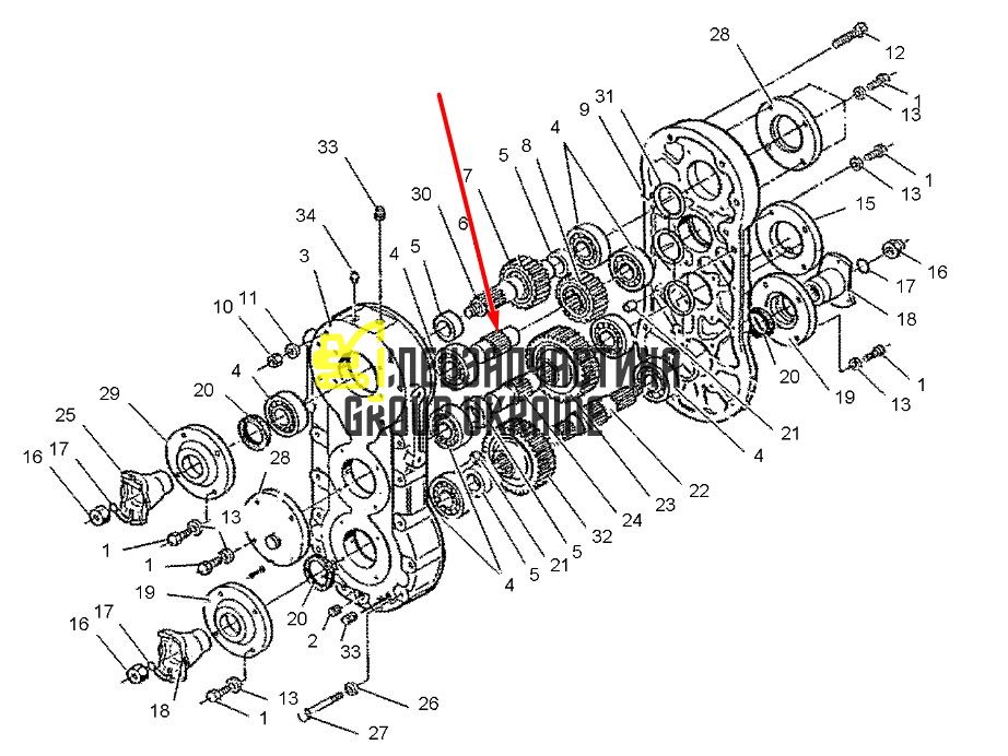 8I4434 Вал шестерні Caterpillar TH83
