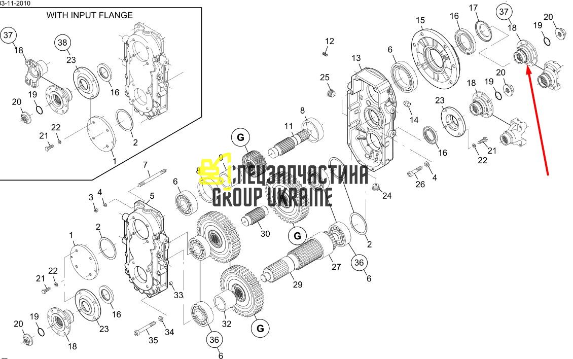 8I4449 Фланець КПП Caterpillar TH83