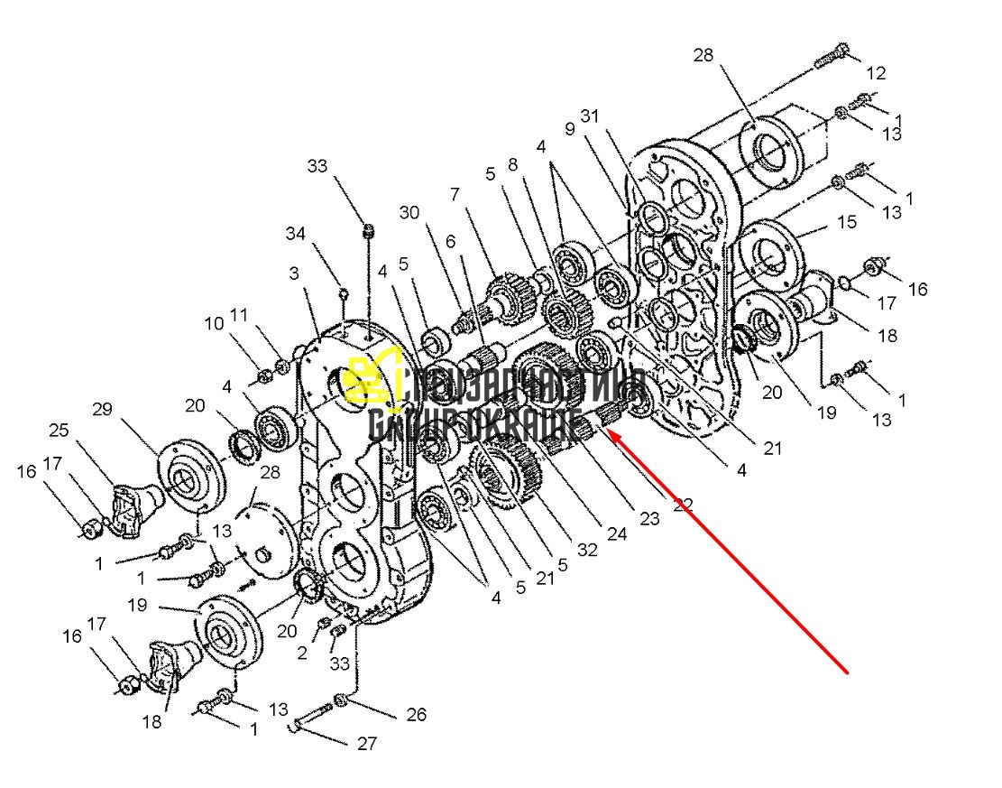8I4590 Вал шестерні Caterpillar TH83