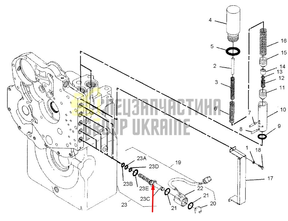 Caterpillar 8I4460 Шток електромагнітного клапана TH62, TH63, TH82, TH83