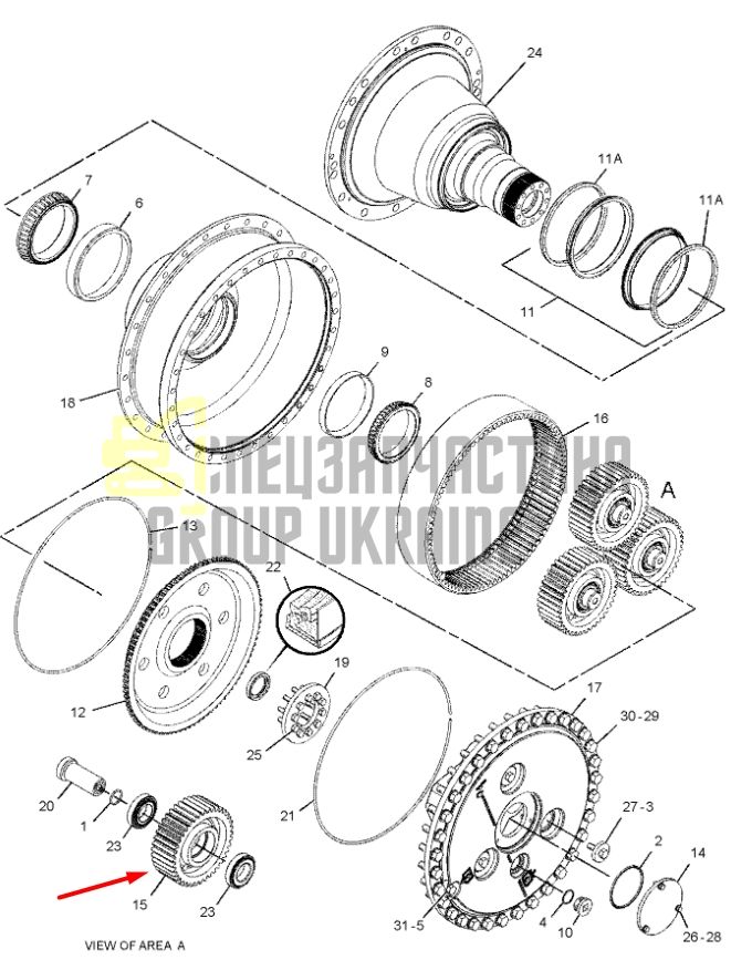 9G8638 Шестерня, сателіт Z=40 Caterpillar D6H
