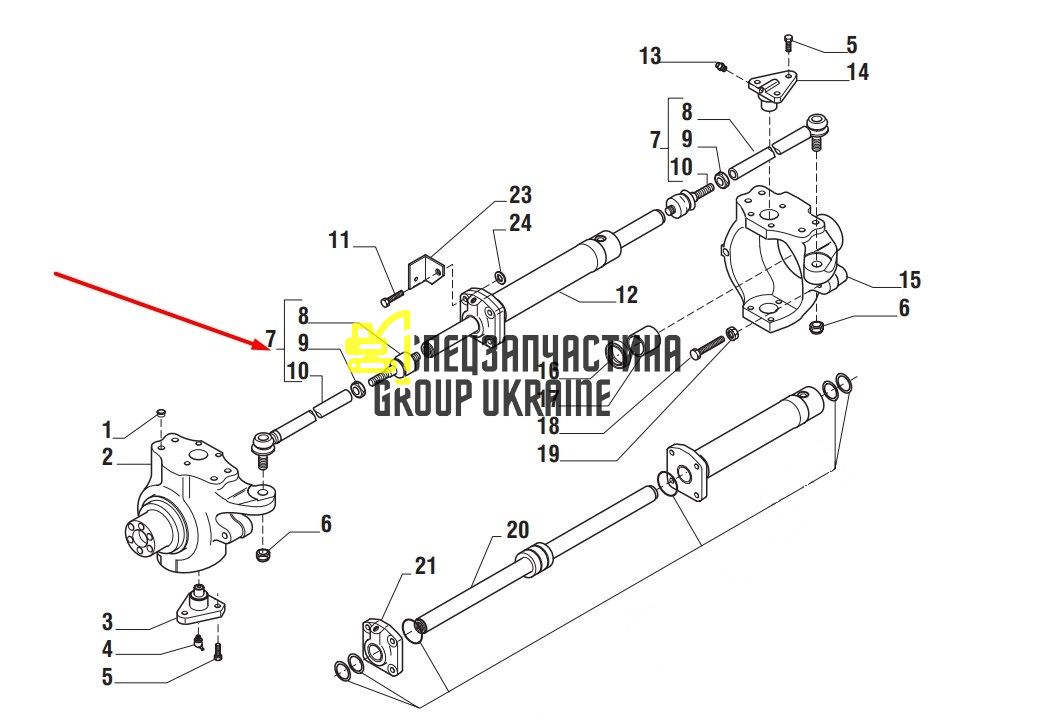 123153 (51335986, 34055700, 6194019M91, 3785463M1, 51335986, 10000036) Рульова тяга в зборі Carraro