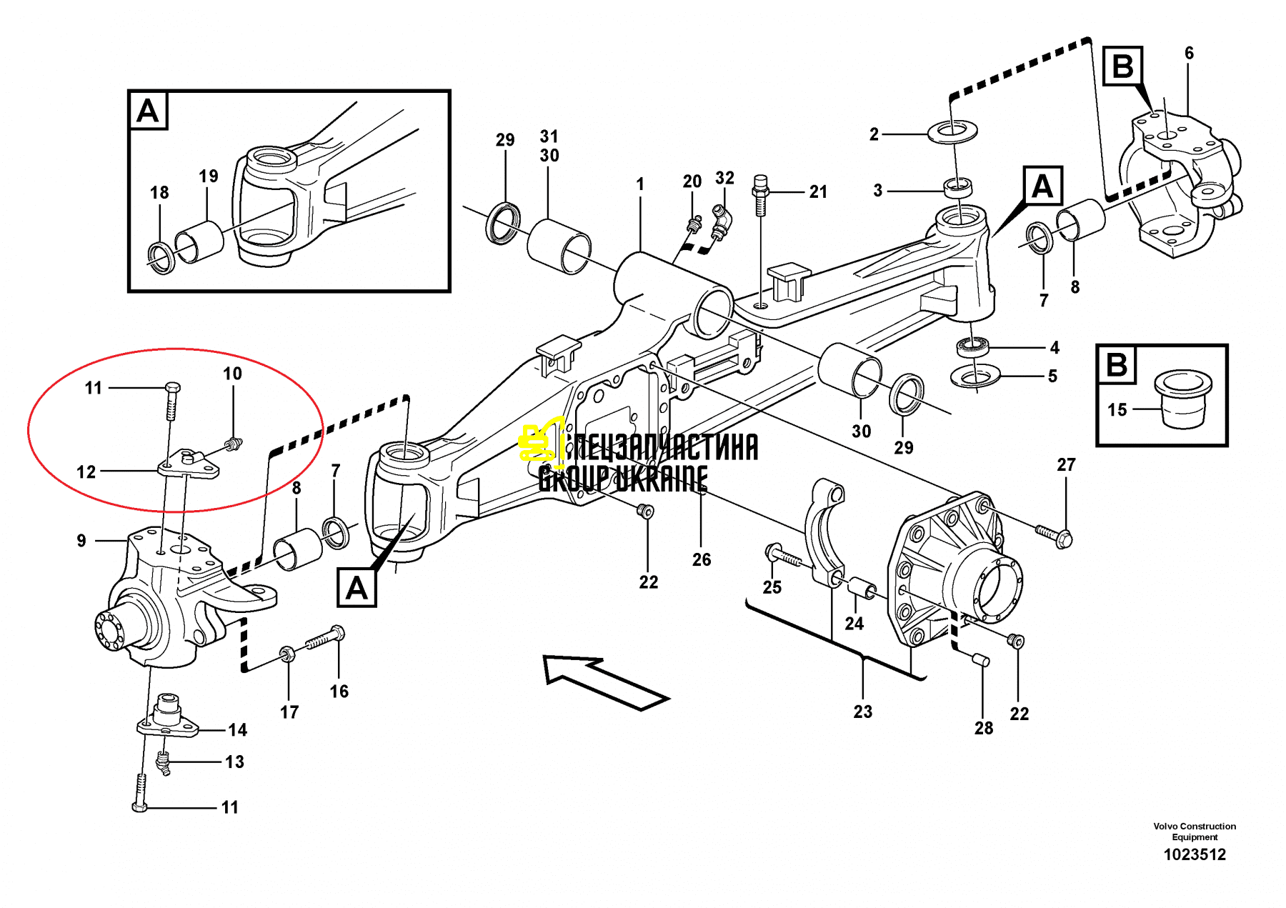 128880 Шкворень верхній Carraro (карраро)