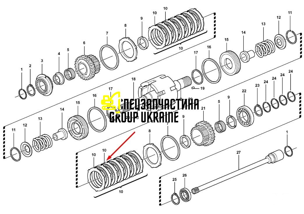 Комплект фрикційних дисків CA0133972 + CA0133924 Komatsu