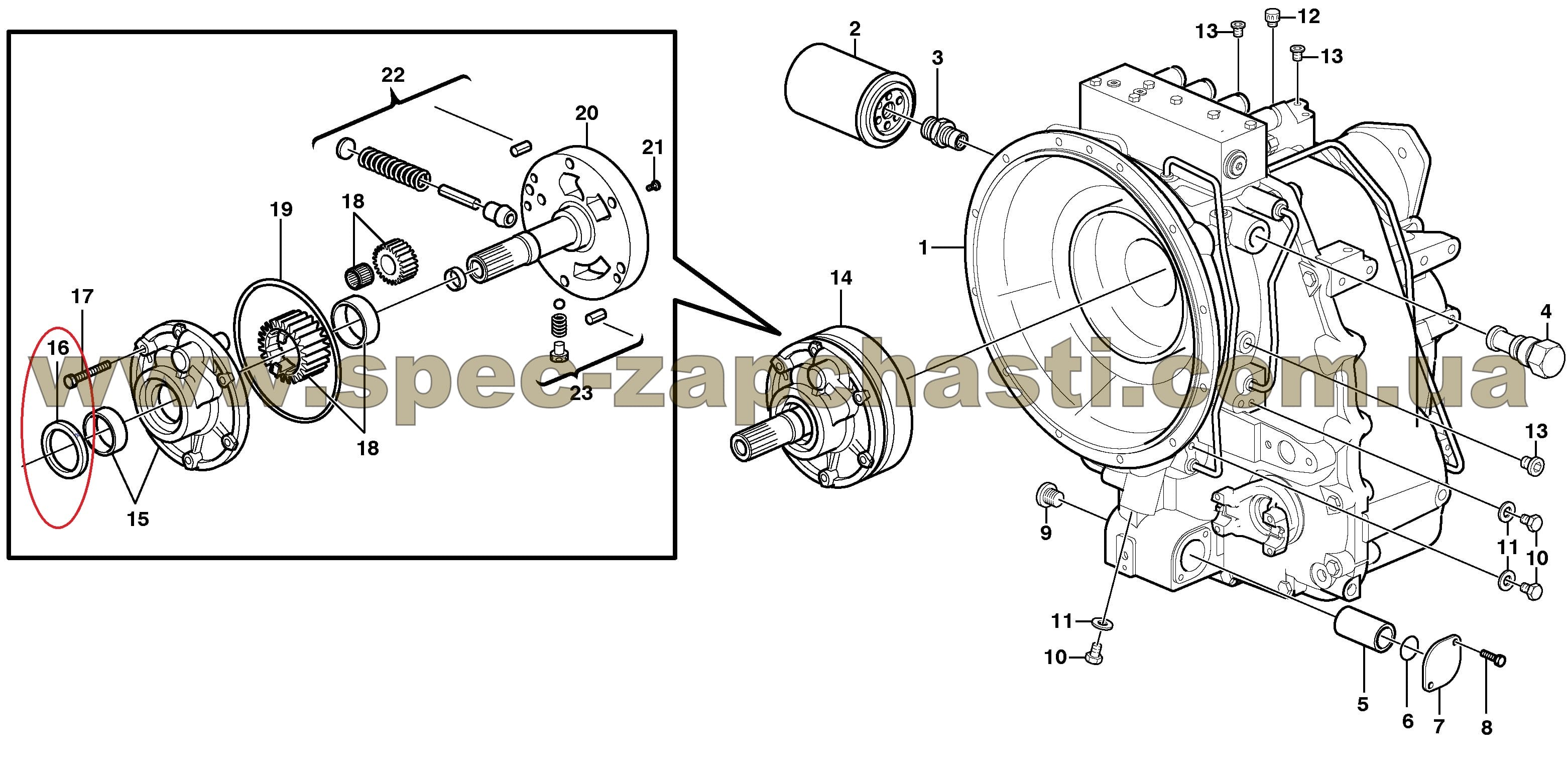 Сальник насоса КПП 133566 Carraro 57,15x76,2x9,5/11,2