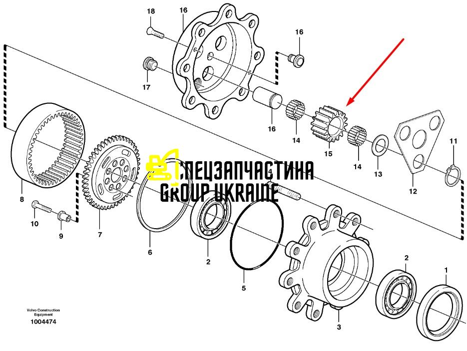 Шестерня (Z-23) 125455 Carraro