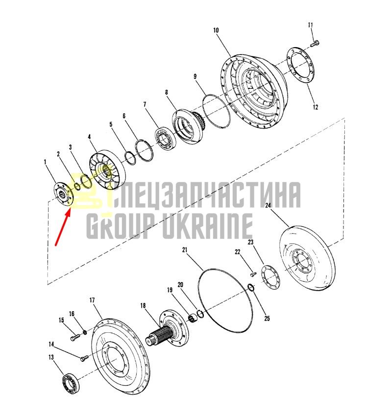 214924 Ступиця турбіни Dana Spicer C320, C330, C270, CL270, 28000, 32000