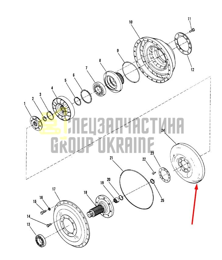 240467 Турбіна Dana Spicer C320, C330, C270, CL270, 28000, 32000