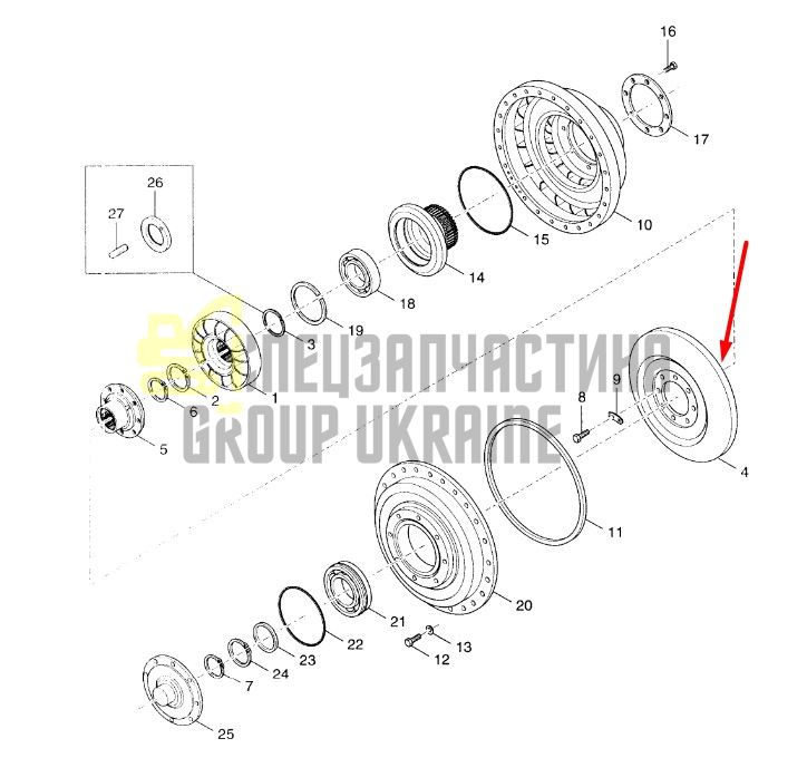 247094 Турбіна Dana Spicer C5000, CL5000, 34000, 36000, 40000, TE27, TE32