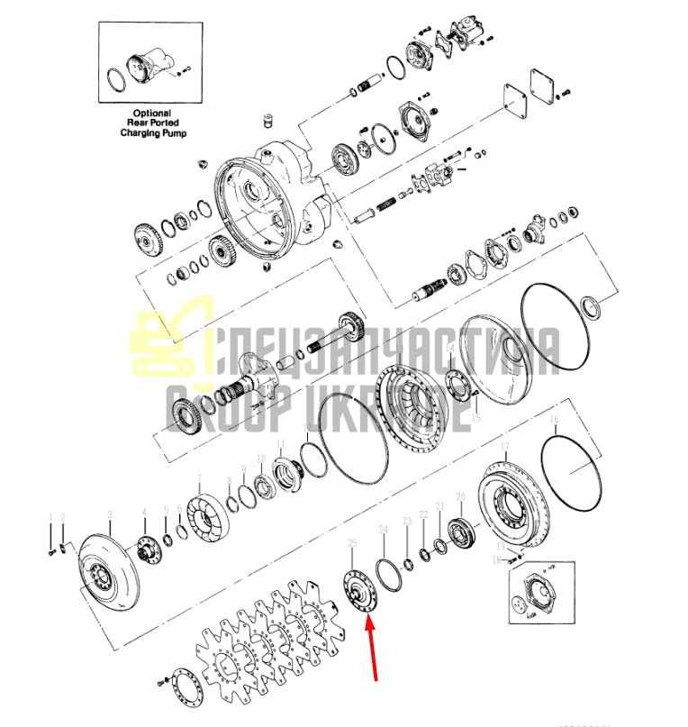 249181 Передня кришка конвертора Dana Spicer C5000, CL5000, 34000, 36000, 40000, TE27, TE32