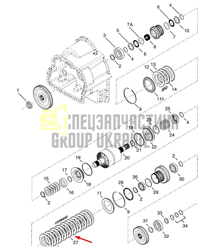 4207140 Диск фрикційний сталевий Dana Spicer TE13, TE17