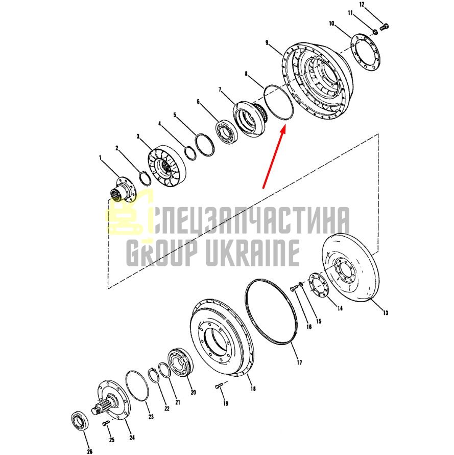 60K40624 Кільце ущільнювача DANA Spicer 32000, C270, C320, C330, HR32, TE15