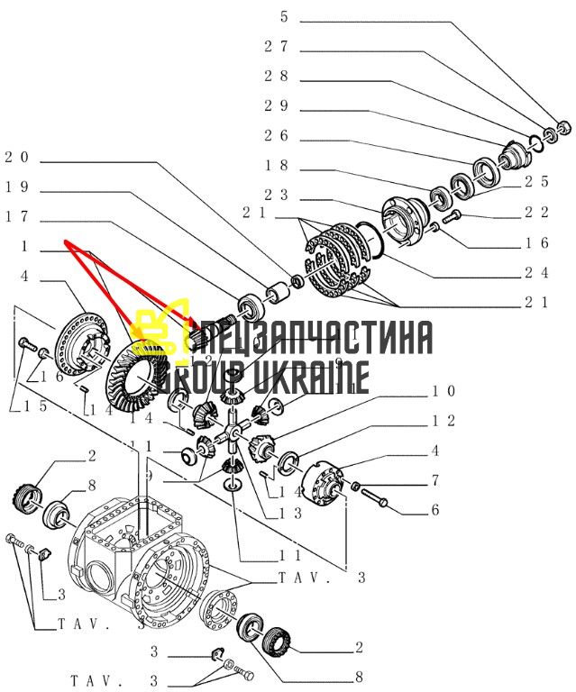 75755.5 (065397) Головна (конічна) пара Z=8/35 Bobcat