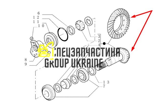 065472 Головна (конічна) пара Z=12/32 Carraro