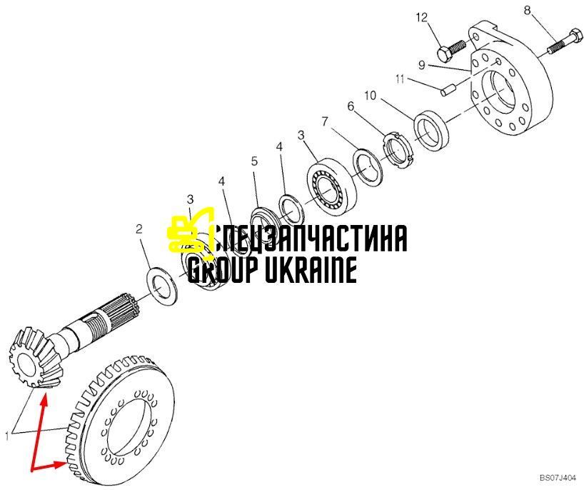 42W-22-H0P89 (066364) Головна (конічна) пара Komatsu