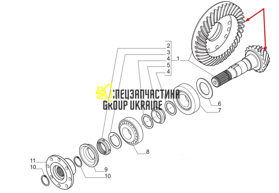 068281 (0.900.0108.0) Головна (конічна) пара Z=14/37 Carraro
