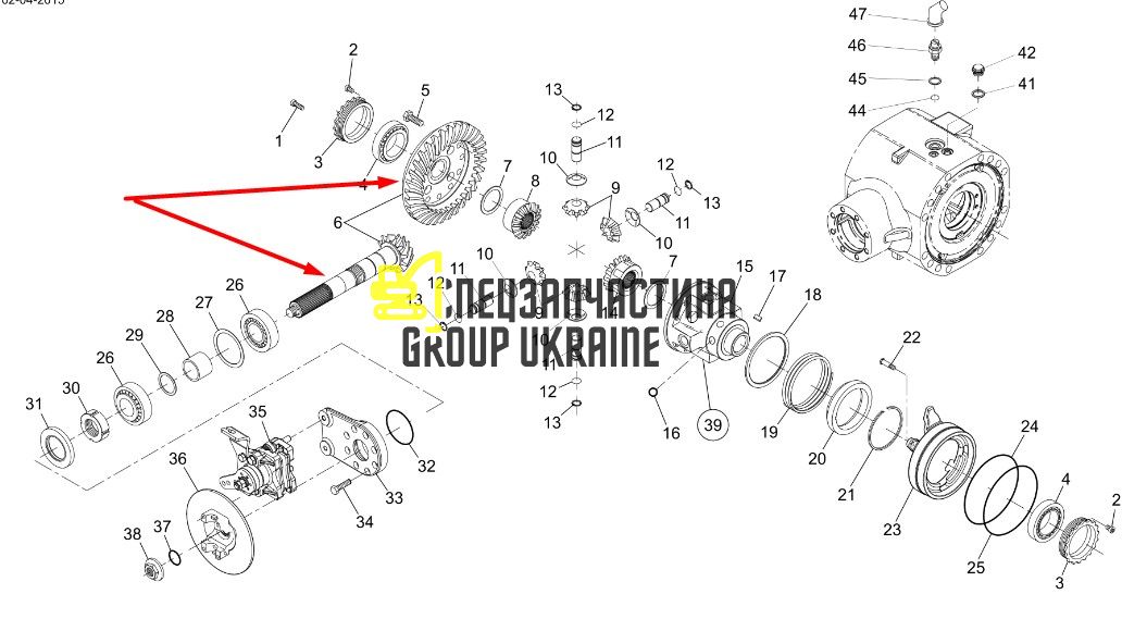 07.0709.0372 Головна пара (планетарка+хвостовик) Genie