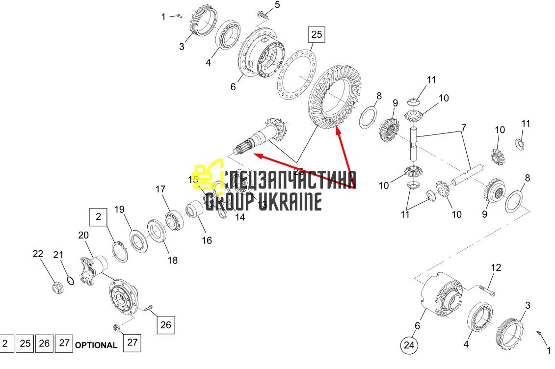 10410896 Головна (конічна) пара Liebherr
