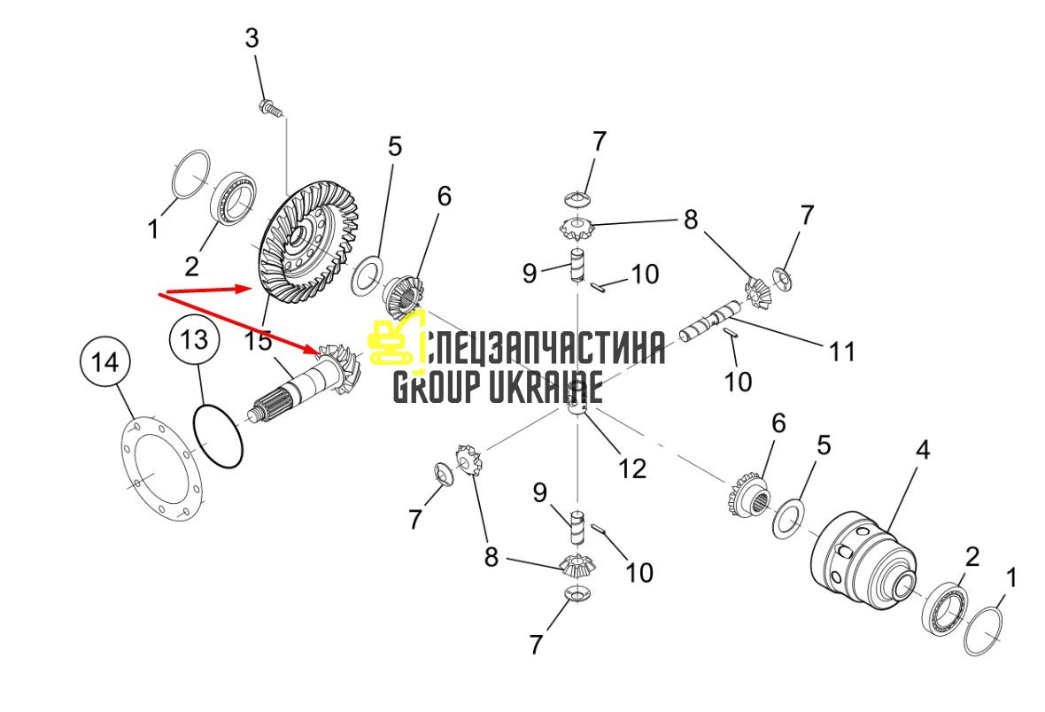 10670002 Головна пара (планетарка+хвостовик) Gehl