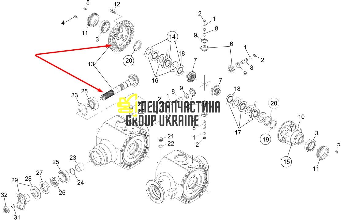 42w-22-H0P68 Головна (конічна) пара Komatsu