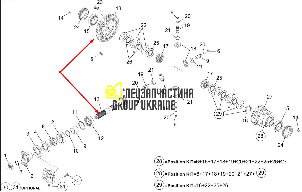 42R-22-H0P01 Головна (конічна) пара Komatsu