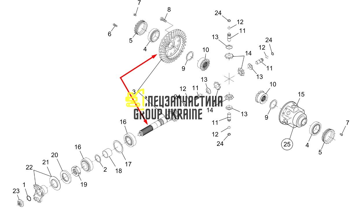 7017812 (112.04.510.02) Головна пара (планетарка+хвостовик) Bobcat