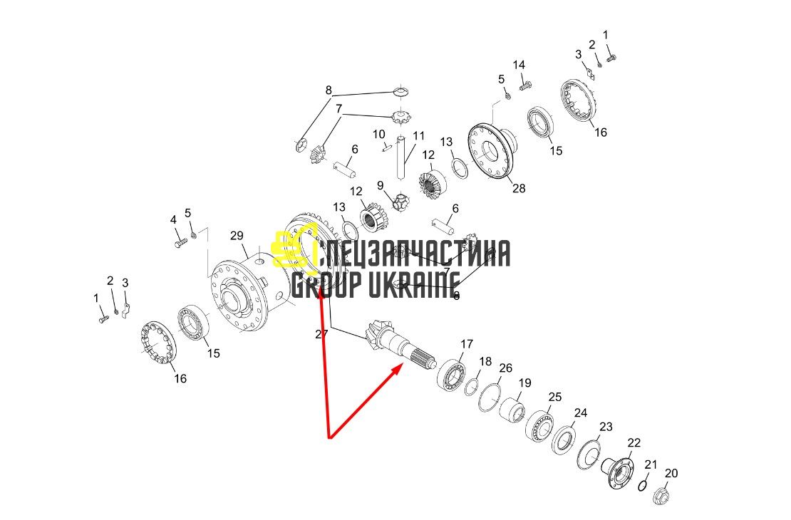 2.403-00071 Головна пара (планетарка+хвостовик) Bobcat