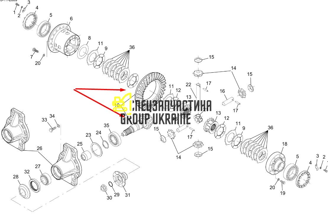 2.403-00078 Головна пара (планетарка+хвостовик) Doosan