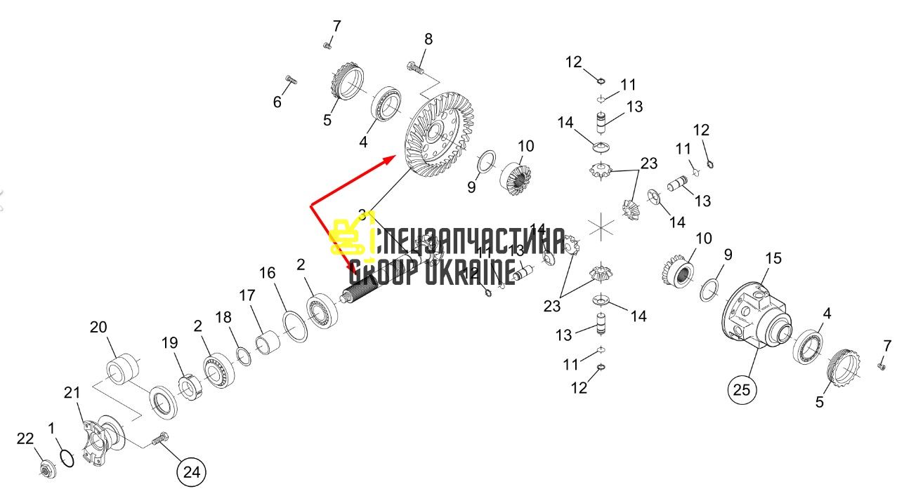 734.04.507.09 Головна пара (планетарка+хвостовик) Dana Spicer