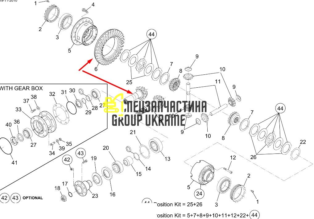 333/D1747 Головна пара (планетарка+хвостовик) JCB