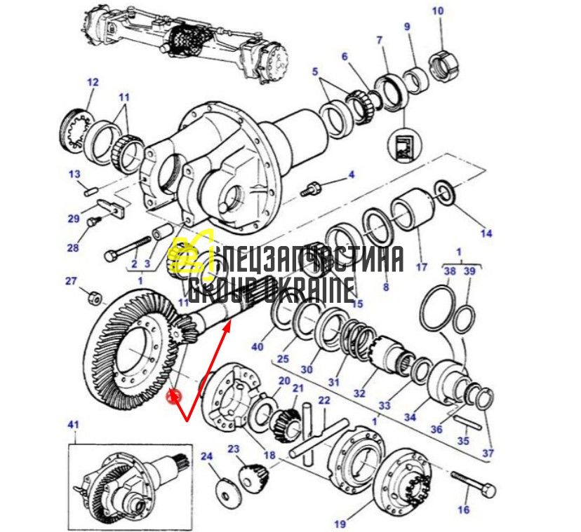 3428842m91 Головна (конічна) пара Z=10/39 Massey Ferguson