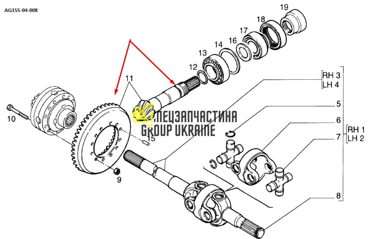 3764834m91 Головна (конічна) пара Z=9/37 Massey Ferguson