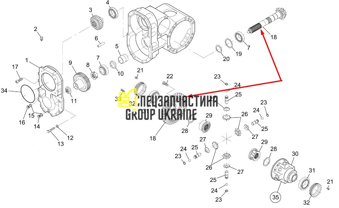 7028540 Головна (конічна) пара Liebherr