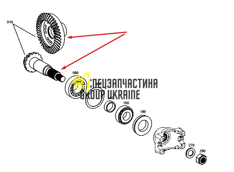 AZ62560 (4475205076) Головна (конічна) пара Z=14/33 John Deere