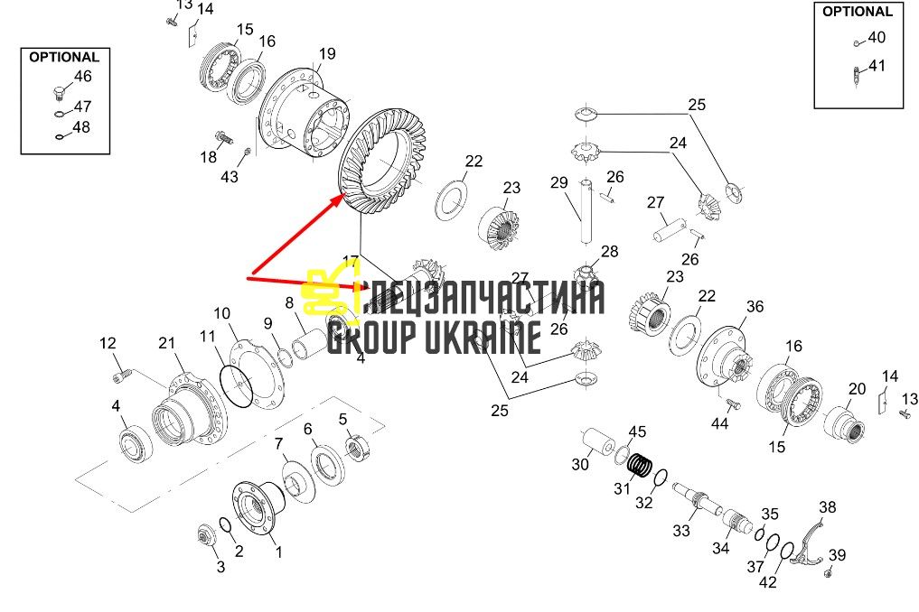 5370652607 Головна пара (планетарка+хвостовик) New Holland