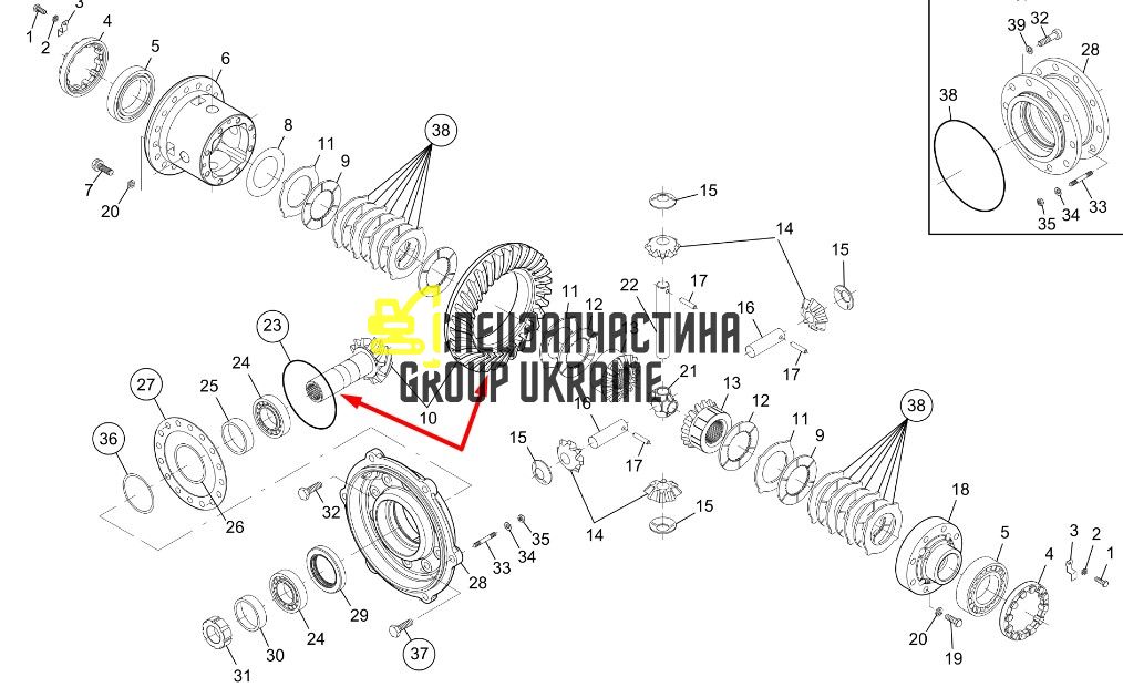 5585858 Головна пара (планетарка+хвостовик) BOMAG
