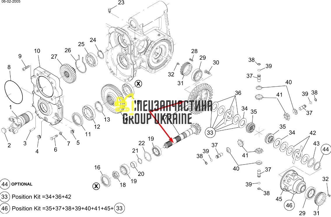 563220 (112.04.500.26) Головна (конічна) пара Z=11/35 Manitou