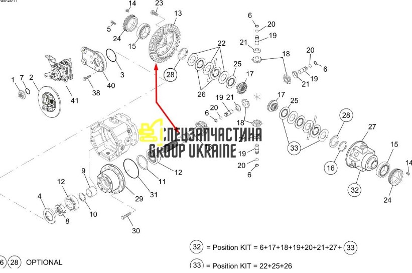 564227 Головна (конічна) пара Z=9/31 Manitou