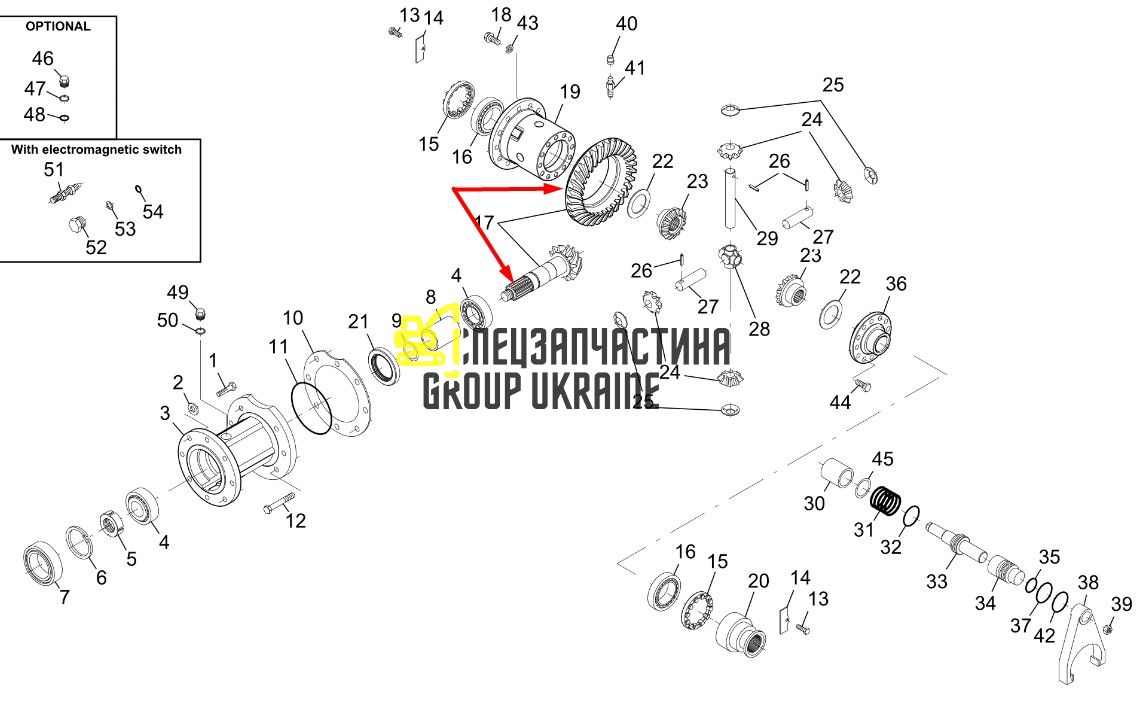 565A0102 Головна (конічна) пара Z=7/31 Mecalac
