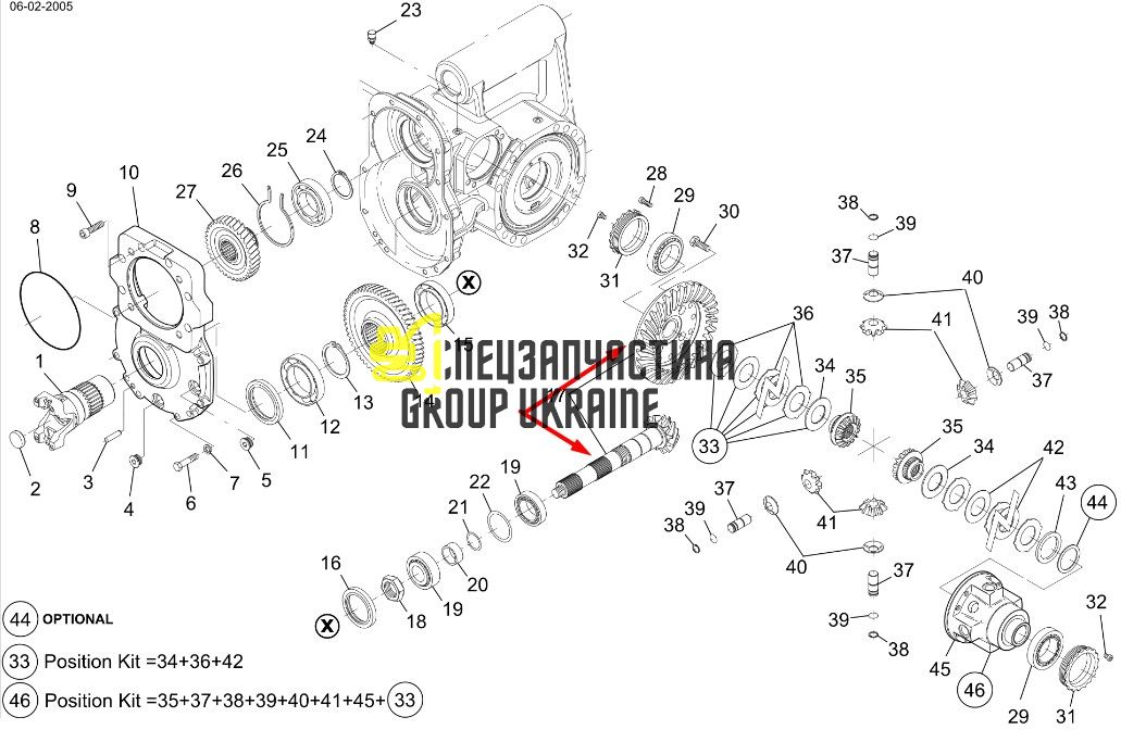 9504176 Головна пара (планетарка+хвостовик) DAF