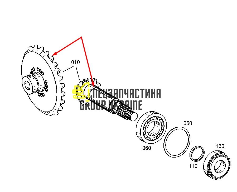 5904658333 Головна (конічна) пара Terex