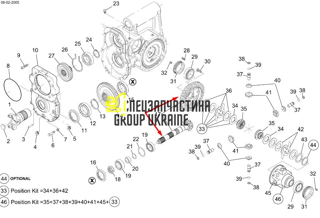 59154112 Головна пара (планетарка+хвостовик) Volvo