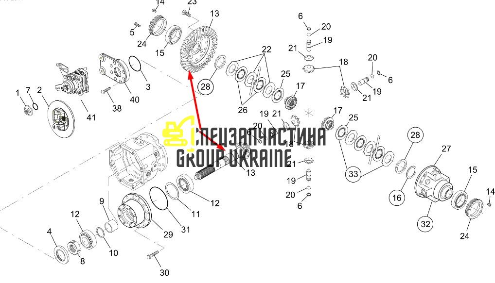 59242669 Головна пара (планетарка+хвостовик) Volvo